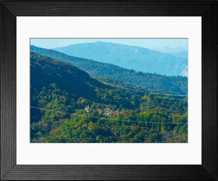 Framed Print : Small Mountain Village in Province of Varese in a Sunny Summer Day in Lombardy, Italy Framed Print : Small Mountain Village in Province of Varese in a Sunny Summer Day in Lombardy, Italy