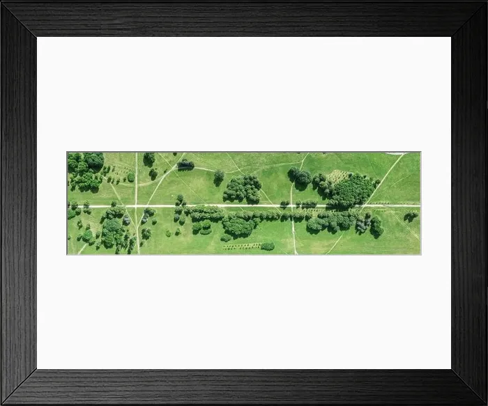 Framed Print : aerial panoramic view of summer park with green trees, lawns and footpaths. drone photography Framed Print : aerial panoramic view of summer park with green trees, lawns and footpaths. drone photography