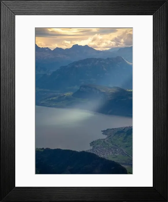 Framed Print : Ray of light falls on a lake Framed Print : Ray of light falls on a lake