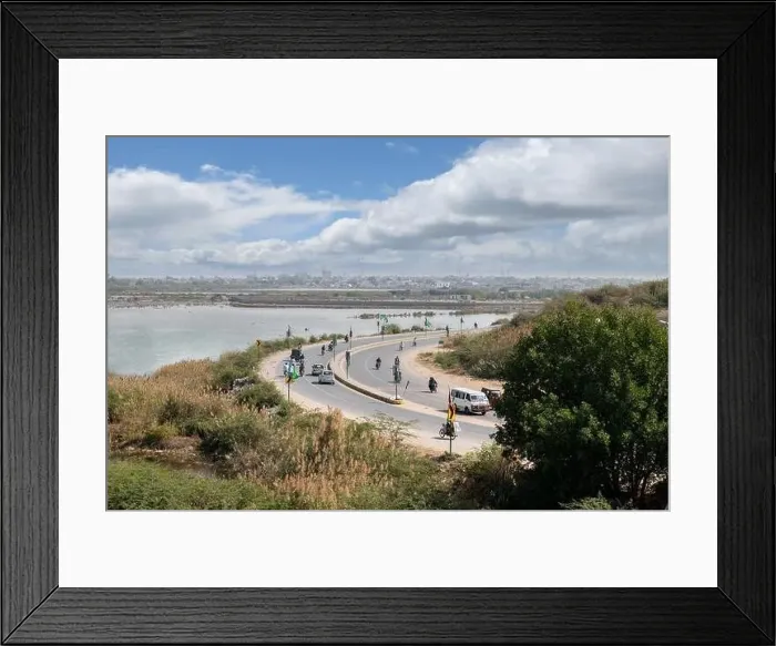 Framed Print : Beautiful Aerial view of Thatta Road from Makli Graveyard Framed Print : Beautiful Aerial view of Thatta Road from Makli Graveyard
