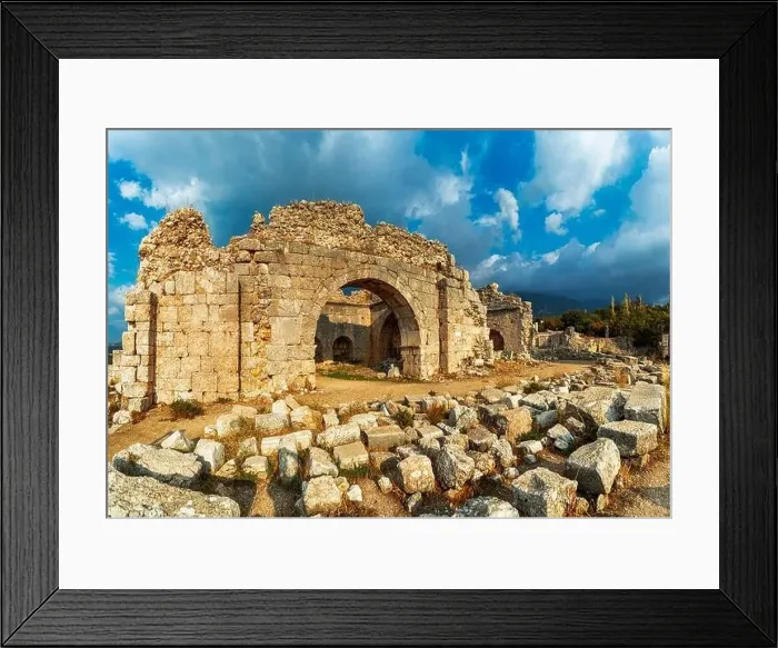 Framed Print : Tlos ruins and tombs, an ancient Lycian city near the town of Seydikemer, Mugla, Turkey Framed Print : Tlos ruins and tombs, an ancient Lycian city near the town of Seydikemer, Mugla, Turkey