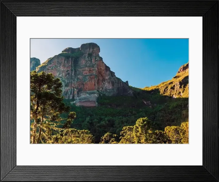Framed Print : Canyon with trees and rocks with morning sun light in Urubici, Santa Catarina, Brazil Framed Print : Canyon with trees and rocks with morning sun light in Urubici, Santa Catarina, Brazil