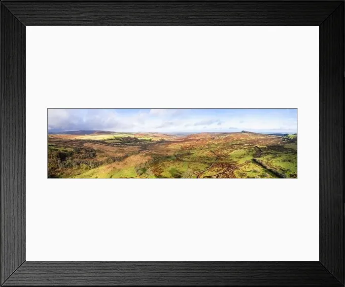 Framed Print : View over Emsworthy Mire from a drone, Haytor Rocks, Dartmoor National Park, Devon, England, UK Framed Print : View over Emsworthy Mire from a drone, Haytor Rocks, Dartmoor National Park, Devon, England, UK