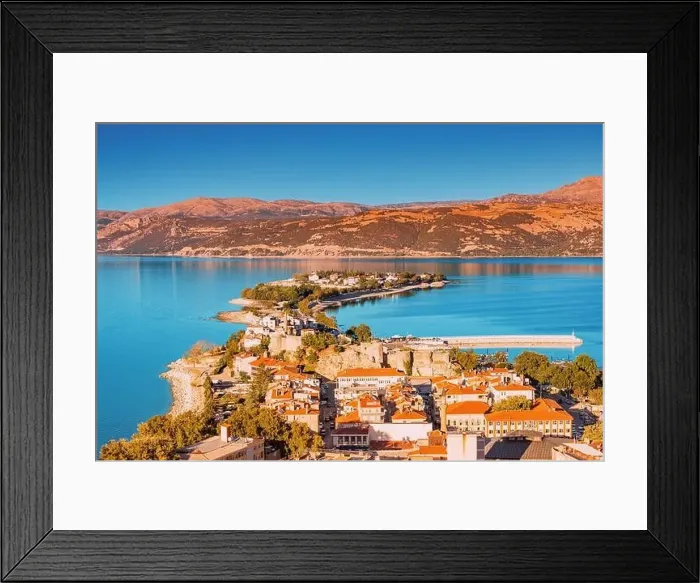 Framed Print : Scenic view of Egirdir lake peninsula and town in Isparta region Framed Print : Scenic view of Egirdir lake peninsula and town in Isparta region