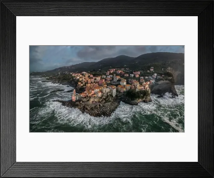 Framed Print : tallaro lerici aerial view Framed Print : tallaro lerici aerial view