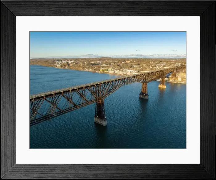 Framed Print : Aerial photo of a walkway bridge near Poughkeepsie NY over the Hudson River Framed Print : Aerial photo of a walkway bridge near Poughkeepsie NY over the Hudson River