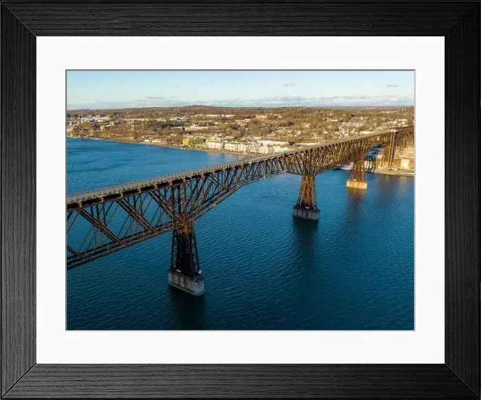 Framed Print : Aerial photo of a walkway bridge near Poughkeepsie NY over the Hudson River Framed Print : Aerial photo of a walkway bridge near Poughkeepsie NY over the Hudson River