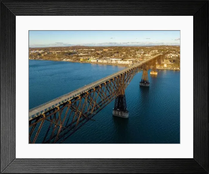 Framed Print : Aerial photo of a walkway bridge near Poughkeepsie NY over the Hudson River Framed Print : Aerial photo of a walkway bridge near Poughkeepsie NY over the Hudson River