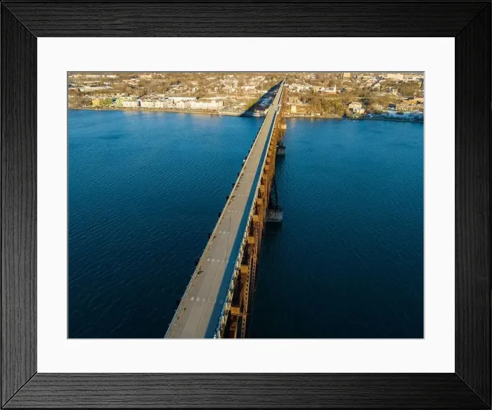 Framed Print : Aerial photo of a walkway bridge near Poughkeepsie NY over the Hudson River Framed Print : Aerial photo of a walkway bridge near Poughkeepsie NY over the Hudson River