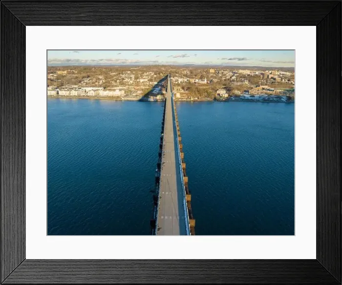 Framed Print : Aerial photo of a walkway bridge near Poughkeepsie NY over the Hudson River Framed Print : Aerial photo of a walkway bridge near Poughkeepsie NY over the Hudson River