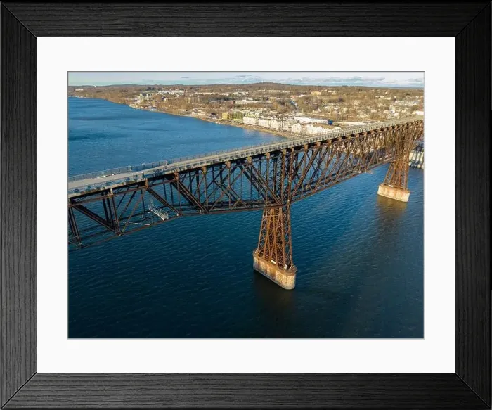 Framed Print : Aerial photo of a walkway bridge near Poughkeepsie NY over the Hudson River Framed Print : Aerial photo of a walkway bridge near Poughkeepsie NY over the Hudson River