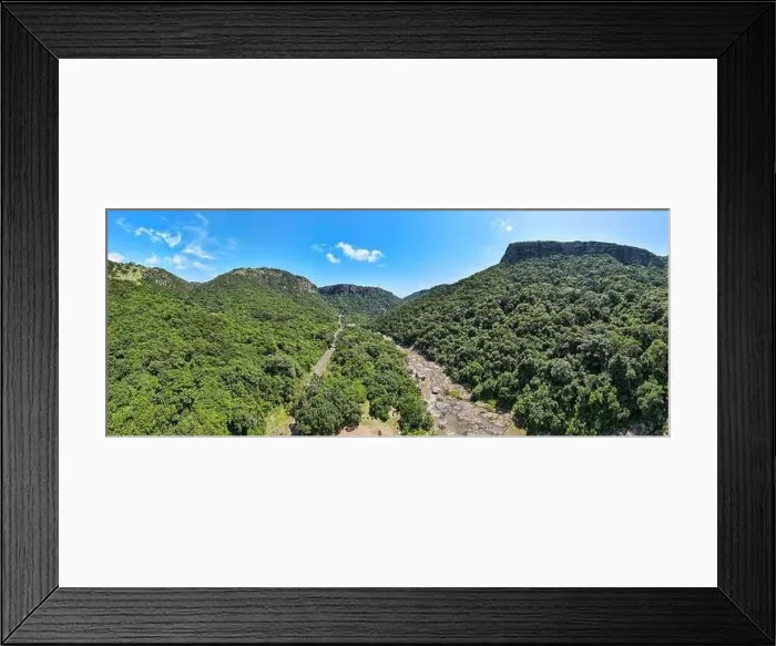 Framed Print : Drone view at Oribi gorge near Port Shepstone on South Africa Framed Print : Drone view at Oribi gorge near Port Shepstone on South Africa