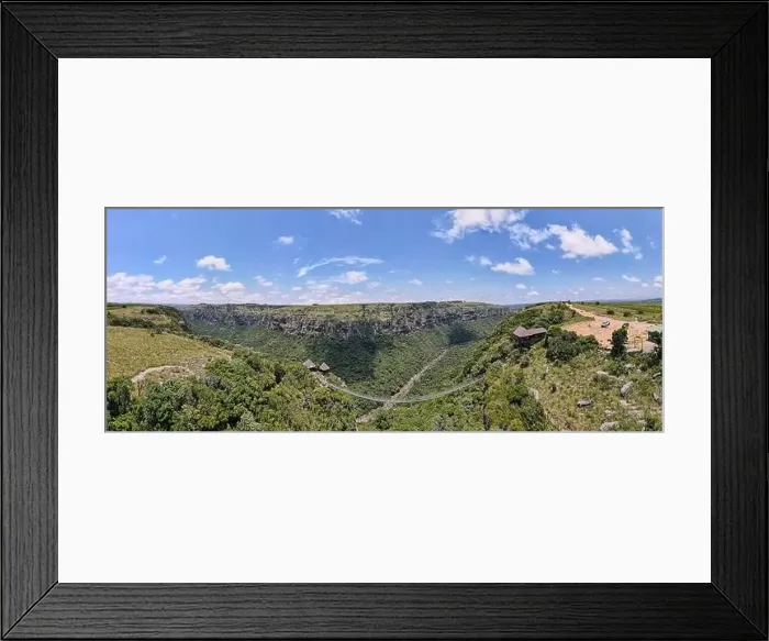 Framed Print : Drone view at the suspension bridge on Oribi gorge in South Africa Framed Print : Drone view at the suspension bridge on Oribi gorge in South Africa