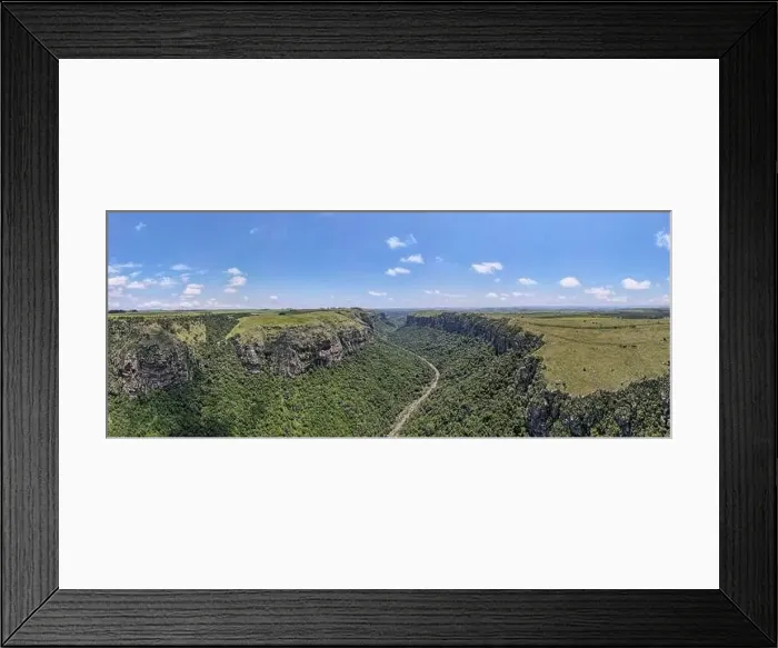 Framed Print : Drone view at Oribi gorge near Port Shepstone on South Africa Framed Print : Drone view at Oribi gorge near Port Shepstone on South Africa
