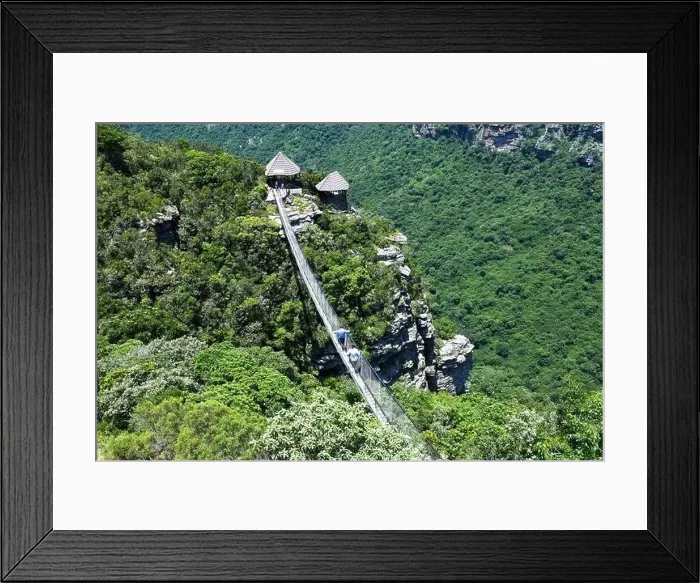 Framed Print : View at the suspension bridge on Oribi gorge in South Africa Framed Print : View at the suspension bridge on Oribi gorge in South Africa