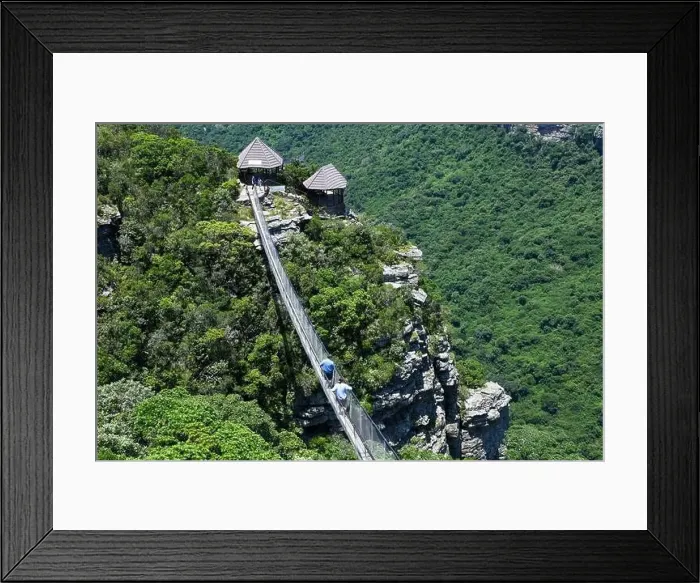 Framed Print : View at the suspension bridge on Oribi gorge in South Africa Framed Print : View at the suspension bridge on Oribi gorge in South Africa
