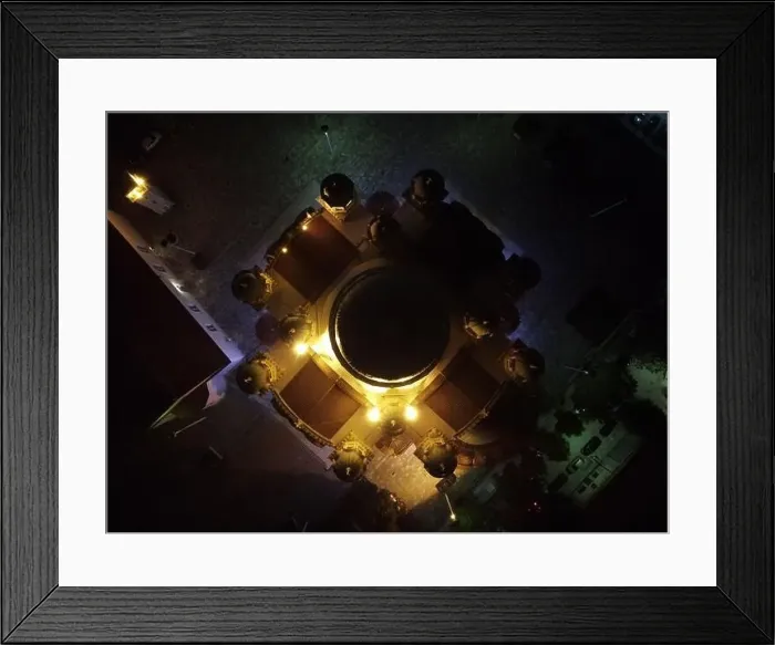 Framed Print : Saint Andrew Church Of Patra City In Greece At Midnight Aerial Night View Framed Print : Saint Andrew Church Of Patra City In Greece At Midnight Aerial Night View