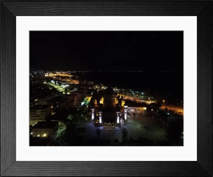 Framed Print : Saint Andrew Church Of Patra City In Greece At Midnight Aerial Night View Framed Print : Saint Andrew Church Of Patra City In Greece At Midnight Aerial Night View