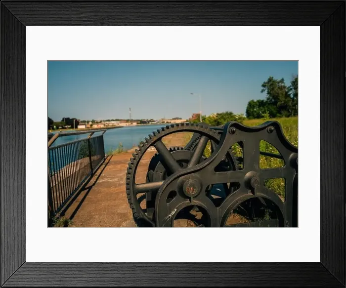 Framed Print : Sault Ste. Marie, ON, Canada-June 30, 2022 Historical building on the waterfront of the Soo Locks.. High quality photo Framed Print : Sault Ste. Marie, ON, Canada-June 30, 2022 Historical building on the waterfront of the Soo Locks.. High quality photo