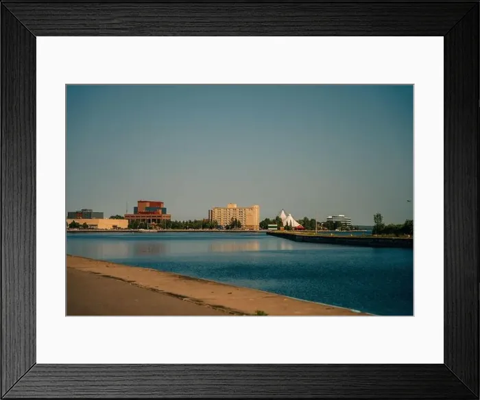 Framed Print : Sault Ste. Marie, ON, Canada-June 30, 2022 Historical building on the waterfront of the Soo Locks.. High quality photo Framed Print : Sault Ste. Marie, ON, Canada-June 30, 2022 Historical building on the waterfront of the Soo Locks.. High quality photo