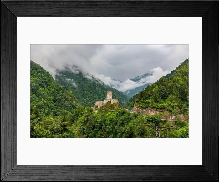 Framed Print : Zilkale Castle in Rize, Turkey. Medieval castle located in the Firtina Valley. (Zil Kale or Zil Castle) Framed Print : Zilkale Castle in Rize, Turkey. Medieval castle located in the Firtina Valley. (Zil Kale or Zil Castle)