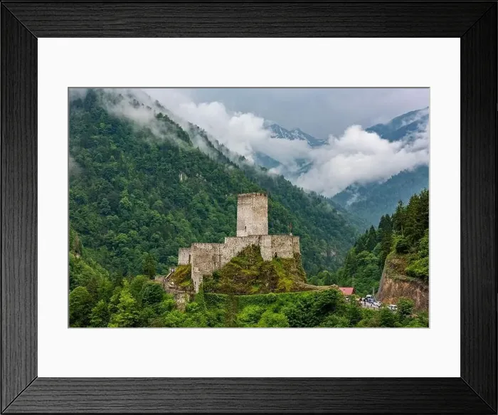 Framed Print : Zilkale Castle in Rize, Turkey. Medieval castle located in the Firtina Valley. (Zil Kale or Zil Castle) Framed Print : Zilkale Castle in Rize, Turkey. Medieval castle located in the Firtina Valley. (Zil Kale or Zil Castle)