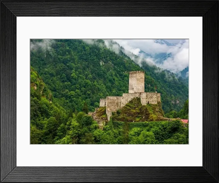 Framed Print : Zilkale Castle in Rize, Turkey. Medieval castle located in the Firtina Valley. (Zil Kale or Zil Castle) Framed Print : Zilkale Castle in Rize, Turkey. Medieval castle located in the Firtina Valley. (Zil Kale or Zil Castle)