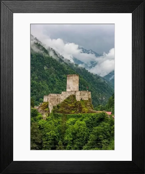 Framed Print : Zilkale Castle in Rize, Turkey. Medieval castle located in the Firtina Valley. (Zil Kale or Zil Castle) Framed Print : Zilkale Castle in Rize, Turkey. Medieval castle located in the Firtina Valley. (Zil Kale or Zil Castle)