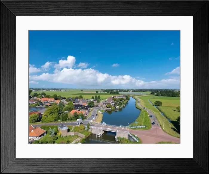 Framed Print : Aerial view looking over the three dikes Huygendijk Framed Print : Aerial view looking over the three dikes Huygendijk