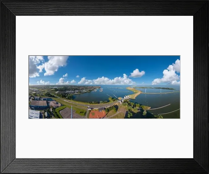 Framed Print : Aerial view overlooking Enkhuizen and the Krabbersgat lock between Markermeer and IJsselmeer Framed Print : Aerial view overlooking Enkhuizen and the Krabbersgat lock between Markermeer and IJsselmeer