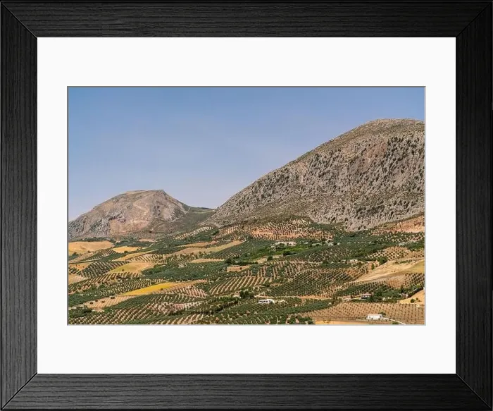 Framed Print : Countryside of Spain. Hills with agriculture Framed Print : Countryside of Spain. Hills with agriculture