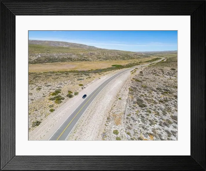 Framed Print : Drone view of the famous Ruta40 through the Argentinian Pampa in the Province Neuquén - Traveling South America Framed Print : Drone view of the famous Ruta40 through the Argentinian Pampa in the Province Neuquén - Traveling South America