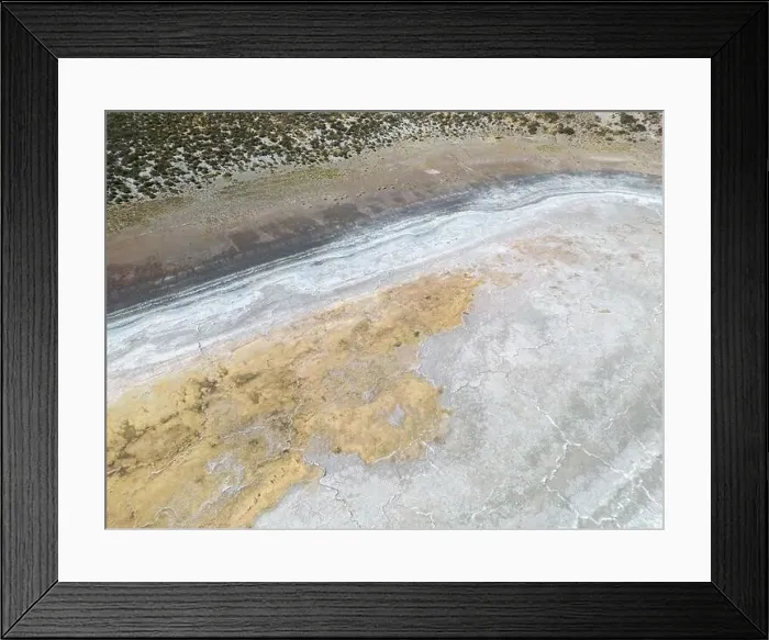 Framed Print : Completely dried out salt lake beside the Ruta40 in Argentina, South America - viewed from above Framed Print : Completely dried out salt lake beside the Ruta40 in Argentina, South America - viewed from above