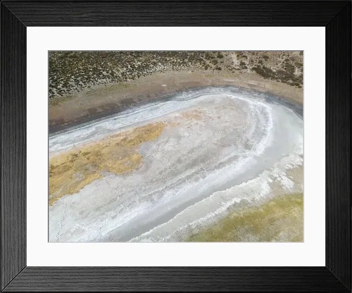Framed Print : Completely dried out salt lake beside the Ruta40 in Argentina, South America - viewed from above Framed Print : Completely dried out salt lake beside the Ruta40 in Argentina, South America - viewed from above