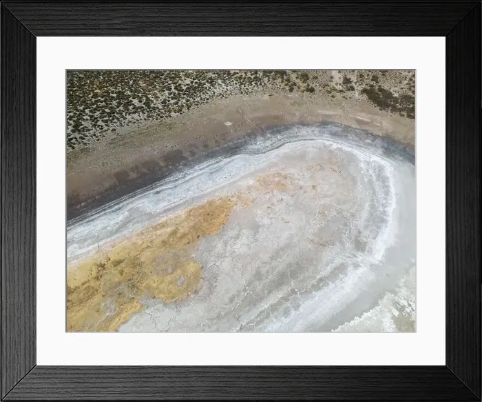 Framed Print : Completely dried out salt lake beside the Ruta40 in Argentina, South America - viewed from above Framed Print : Completely dried out salt lake beside the Ruta40 in Argentina, South America - viewed from above