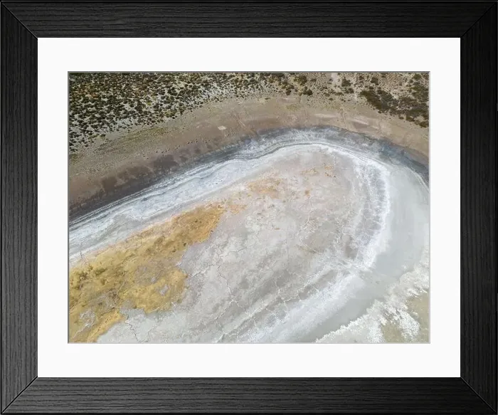 Framed Print : Completely dried out salt lake beside the Ruta40 in Argentina, South America - viewed from above Framed Print : Completely dried out salt lake beside the Ruta40 in Argentina, South America - viewed from above