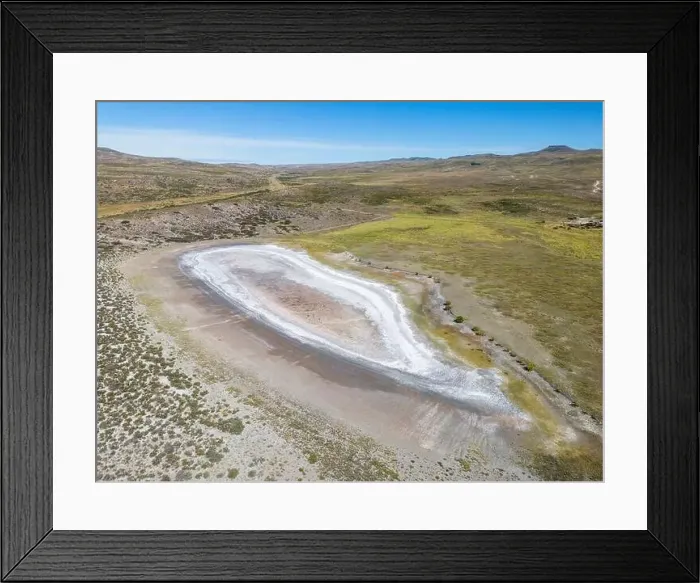 Framed Print : Completely dried out salt lake beside the Ruta40 in Argentina, South America - viewed from above Framed Print : Completely dried out salt lake beside the Ruta40 in Argentina, South America - viewed from above