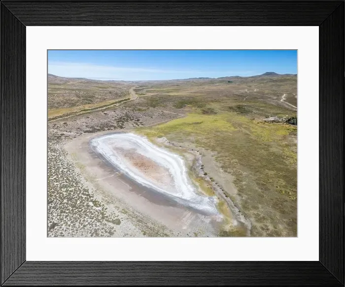 Framed Print : Completely dried out salt lake beside the Ruta40 in Argentina, South America - viewed from above Framed Print : Completely dried out salt lake beside the Ruta40 in Argentina, South America - viewed from above