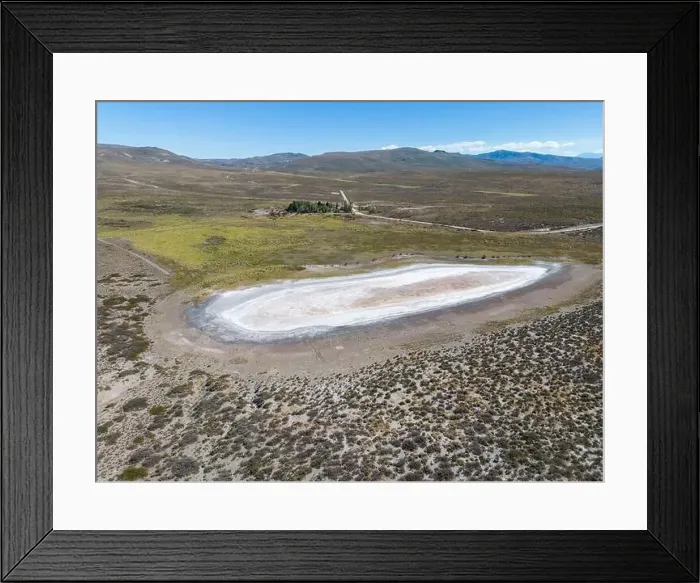 Framed Print : Completely dried out salt lake beside the Ruta40 in Argentina, South America - viewed from above Framed Print : Completely dried out salt lake beside the Ruta40 in Argentina, South America - viewed from above