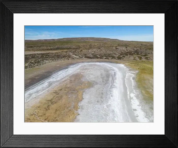 Framed Print : Completely dried out salt lake beside the Ruta40 in Argentina, South America - viewed from above Framed Print : Completely dried out salt lake beside the Ruta40 in Argentina, South America - viewed from above