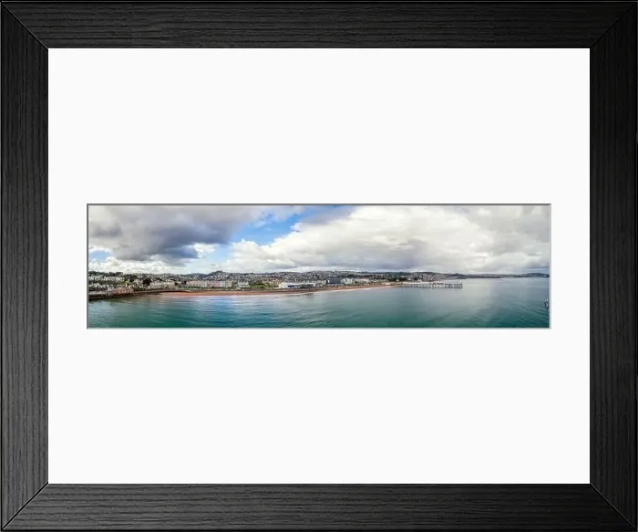 Framed Print : Aerial view of Paignton Pier and Beach from a drone, Paignton, Devon, England, Europe Framed Print : Aerial view of Paignton Pier and Beach from a drone, Paignton, Devon, England, Europe