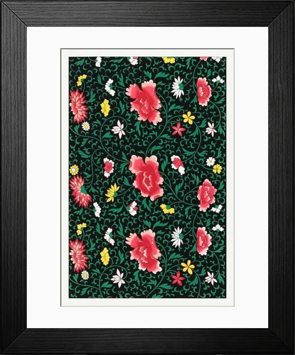 Framed Print : Beautiful vintage oriental design. Chinese floral pattern in high resolution from the mid-19th century Framed Print : Beautiful vintage oriental design. Chinese floral pattern in high resolution from the mid-19th century