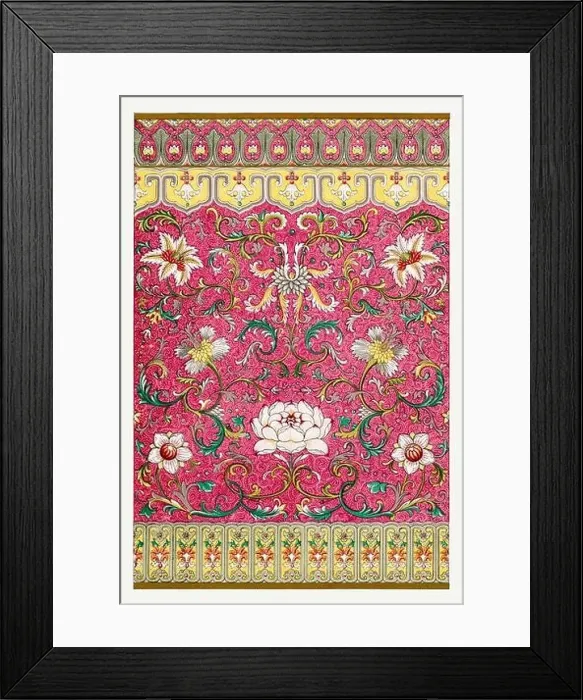Framed Print : Beautiful vintage oriental design. Chinese floral pattern in high resolution from the mid-19th century Framed Print : Beautiful vintage oriental design. Chinese floral pattern in high resolution from the mid-19th century