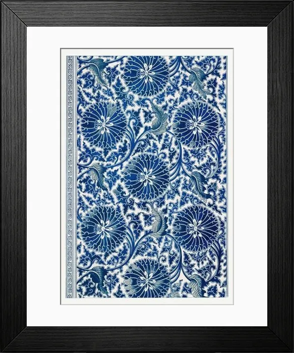Framed Print : Beautiful vintage oriental design. Chinese floral pattern in high resolution from the mid-19th century Framed Print : Beautiful vintage oriental design. Chinese floral pattern in high resolution from the mid-19th century