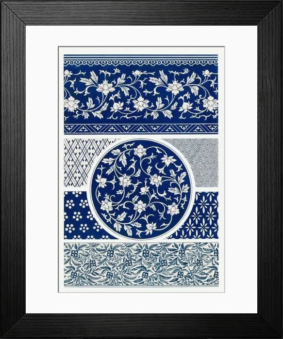 Framed Print : Beautiful vintage oriental design. Chinese floral pattern in high resolution from the mid-19th century Framed Print : Beautiful vintage oriental design. Chinese floral pattern in high resolution from the mid-19th century