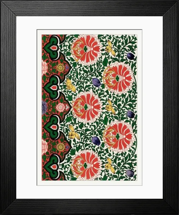 Framed Print : Beautiful vintage oriental design. Chinese floral pattern in high resolution from the mid-19th century Framed Print : Beautiful vintage oriental design. Chinese floral pattern in high resolution from the mid-19th century