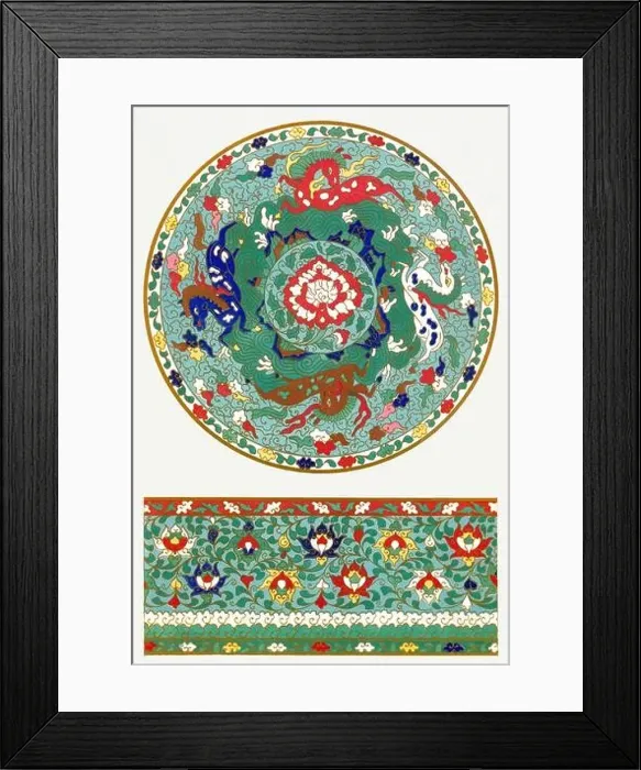 Framed Print : Beautiful vintage oriental design. Chinese floral pattern in high resolution from the mid-19th century Framed Print : Beautiful vintage oriental design. Chinese floral pattern in high resolution from the mid-19th century