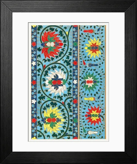 Framed Print : Beautiful vintage oriental design. Chinese floral pattern in high resolution from the mid-19th century Framed Print : Beautiful vintage oriental design. Chinese floral pattern in high resolution from the mid-19th century