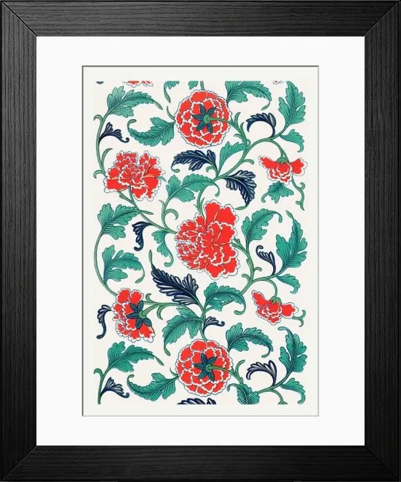 Framed Print : Beautiful vintage oriental design. Chinese floral pattern in high resolution from the mid-19th century Framed Print : Beautiful vintage oriental design. Chinese floral pattern in high resolution from the mid-19th century