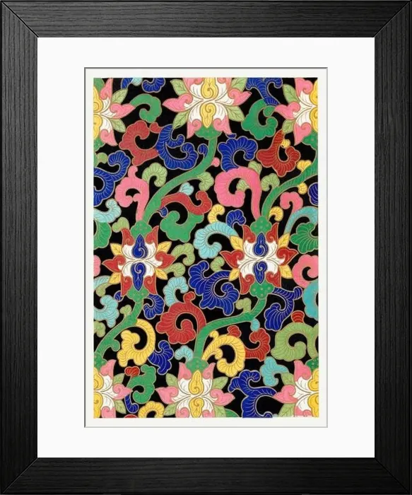 Framed Print : Beautiful vintage oriental design. Chinese floral pattern in high resolution from the mid-19th century Framed Print : Beautiful vintage oriental design. Chinese floral pattern in high resolution from the mid-19th century